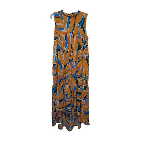 MTS Dress Sleeveless Tiered Hi Low Flowy sz L NWOT /B20 - Picture 1 of 8